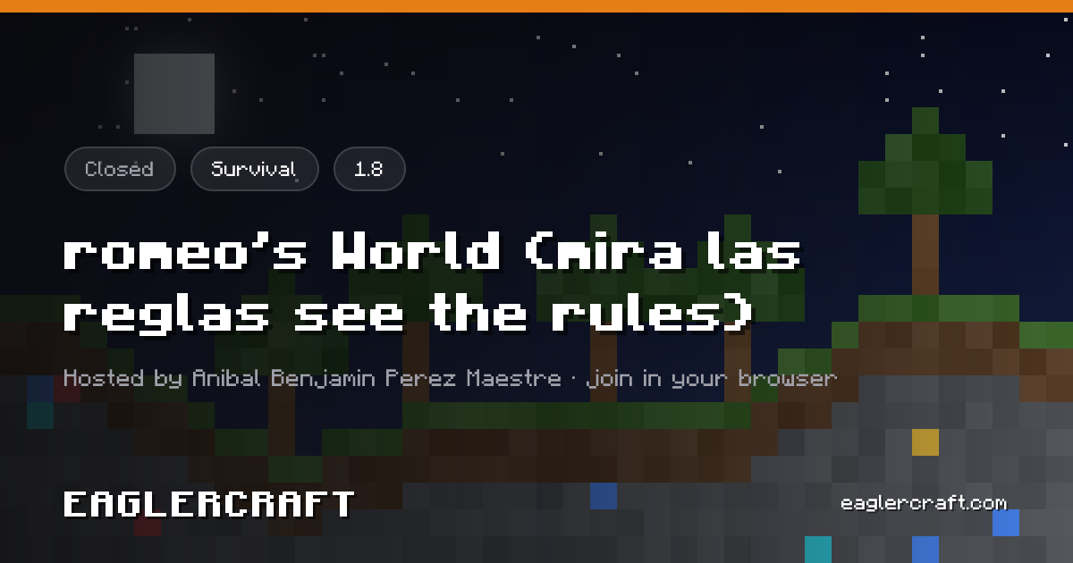 romeo's World (mira las reglas see the rules) : monde partagé en survie ...